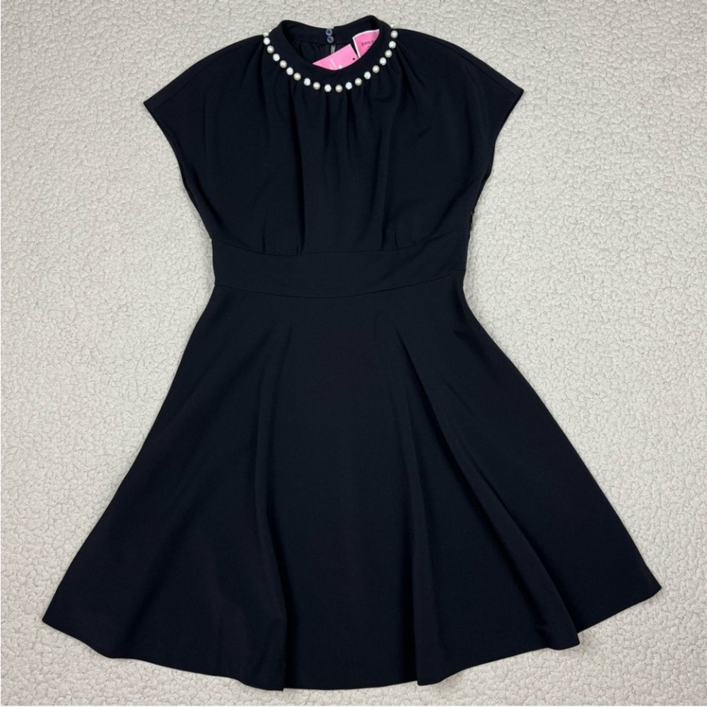 Kate Spade Black Mini Dress with Pearl Accents